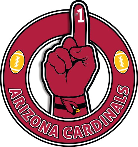 Number One Hand Arizona Cardinals logo iron on paper